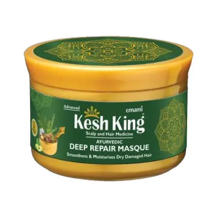 Kesh King Repairing Cream Bath for Dry and Damaged Hair with Milk Protein Extract and 21 Types of Ayurvedic Herbs 200ml 