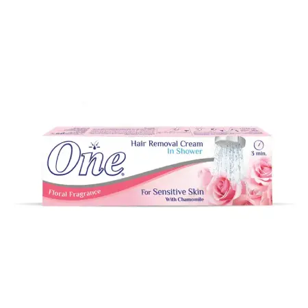 Eva One In-Shower Hair Removal Cream with Chamomile for Sensitive Skin - Rose Scent 140g 