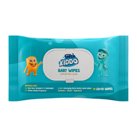 Fresh Kiddo Vanilla Scented Wet Wipes 70 pcs 