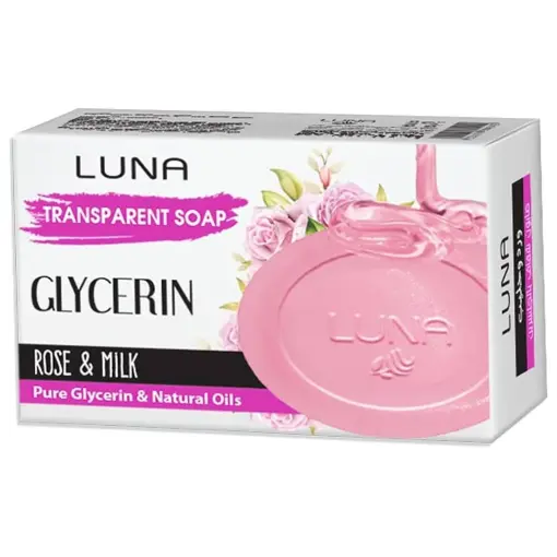 Luna Transparent glycerin soap with roses and milk 115 grams