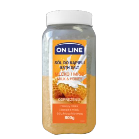 On line Body Bath Salt with Milk & Honey Extract with Milk Proteins & Dead Sea Salt 800ml